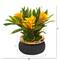 Nearly Natural; 11" Bromeliad Artificial Plant in Stoneware Planter; Category:Potted Plants; Image:3